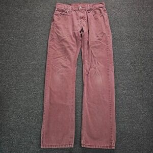 Levis 514 Straight Fit Mens Jeans 30x32 Salmon Faded Red Denim Pants